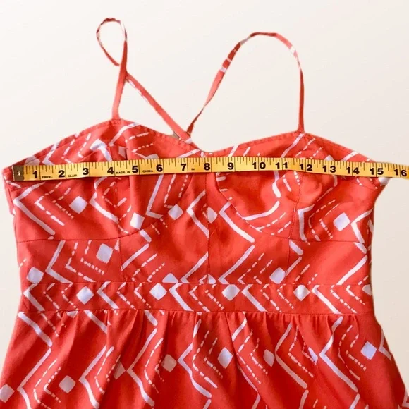 O'Neill 🧡Orange and White Spaghetti Strap Mini Dress Size 11 - Picture 6 of 10